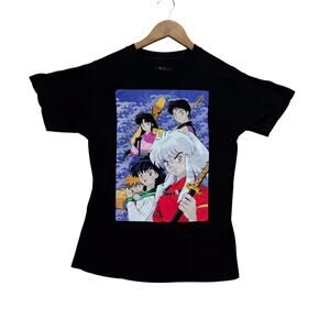 Inuyasha Men's Black Shirt Half-Demon 90s Anime Manga Japanese Kagome S